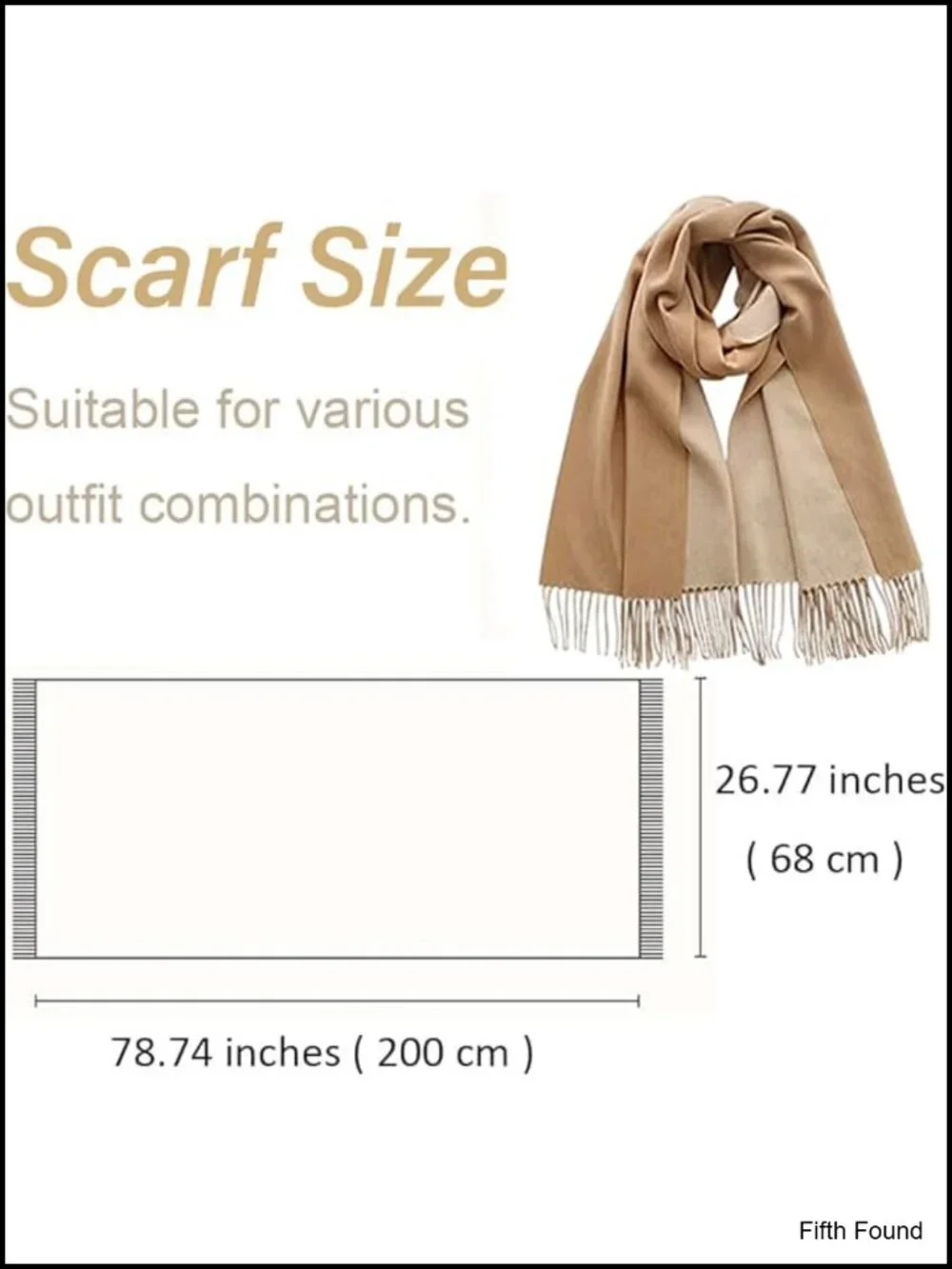 Soft Warm Winter Scarf with Tassel Design - Cold Weather Shawl Wrap